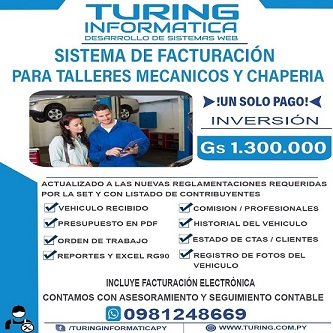 Sistema para talleres mecánicos y chapería